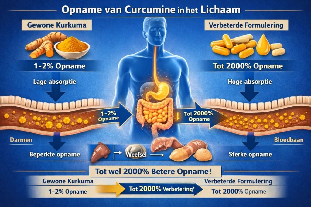 opname van curcumine in het lichaam