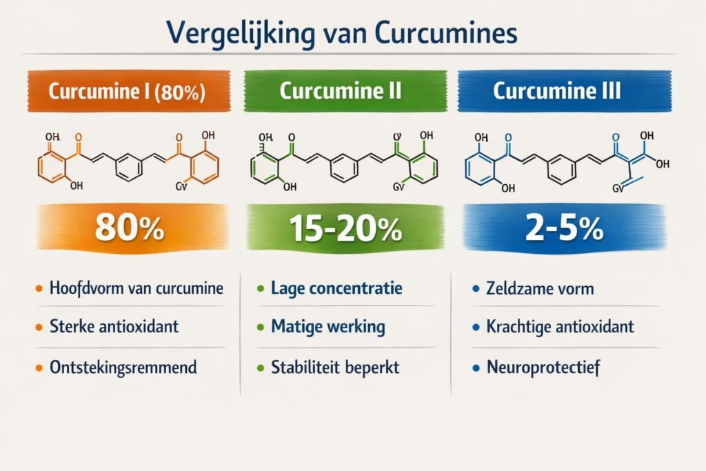 vergelijking van curcumines